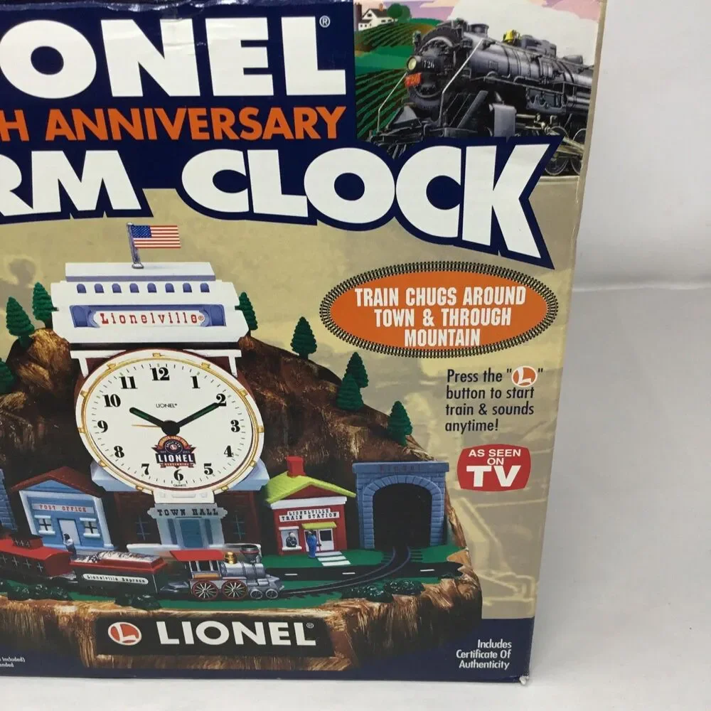 LIONEL 100th Anniversary Animated Alarm Clock Train Railroad Sounds NIB